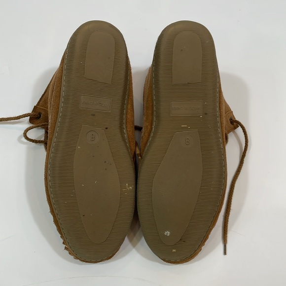 Orvis Moccasin Bootie Size 8 Brown Shearling Suede Indoor Outdoor EUC - Picture 9 of 12